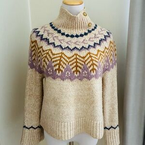 BP Cream and Purple Turtleneck Sweater